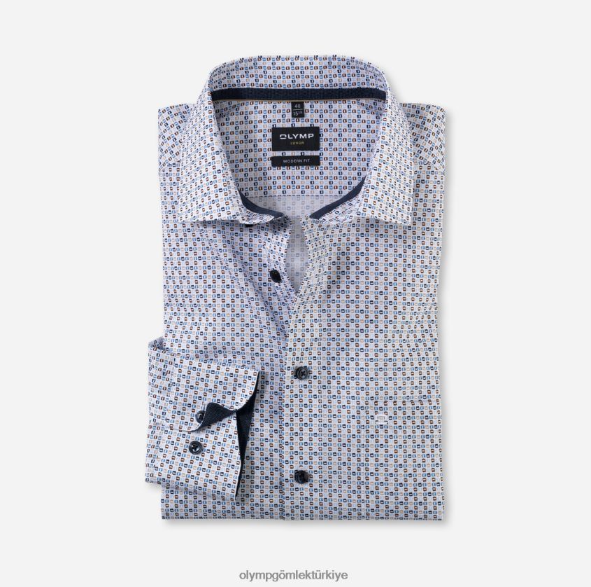 Giyim OLYMP luxor modern kesim, iş gömleği, global kent, doğal PL4DLH1162 - Görsel 1