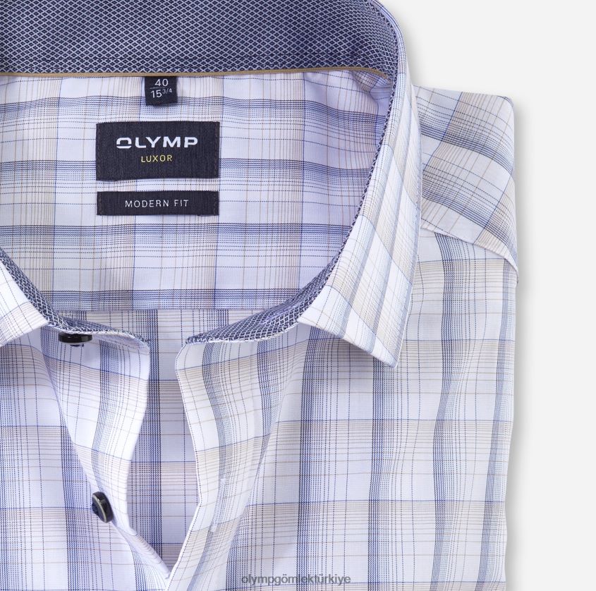 Giyim OLYMP luxor modern kesim, iş gömleği, global kent, doğal PL4DLH922 - Görsel 2