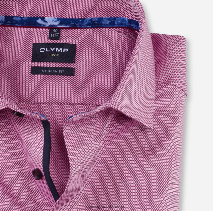 Giyim OLYMP Luxor modern kesim, iş gömleği, global kent, fuşya PL4DLH1323 - Görsel 2