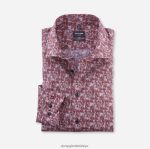 Giyim OLYMP Luxor modern kesim, iş gömleği, global kent, kırmızı PL4DLH1007
