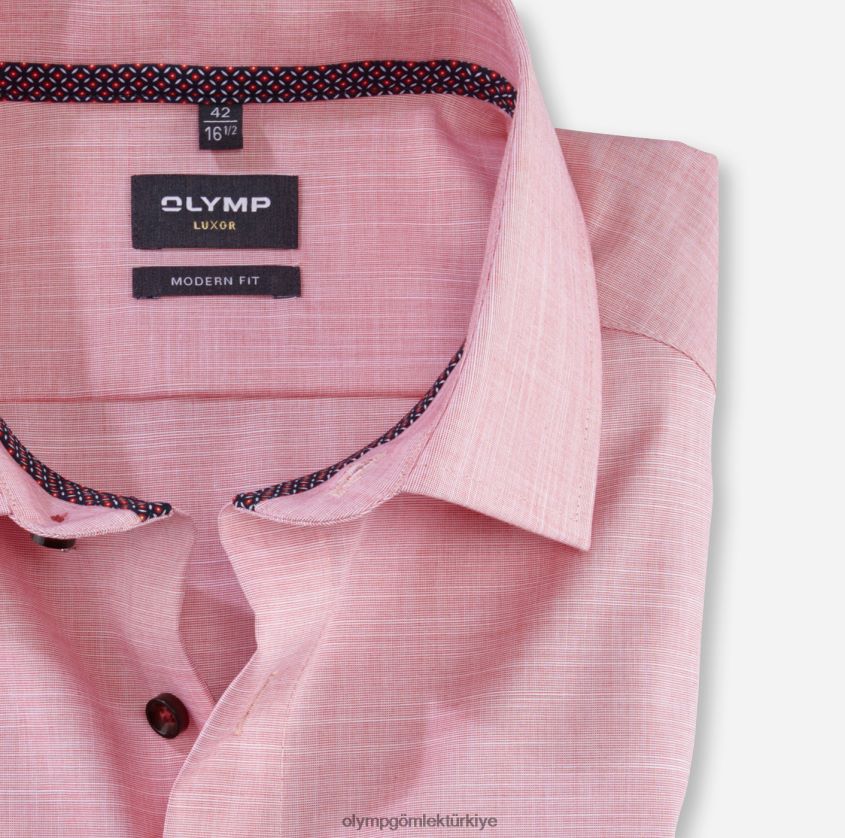 Giyim OLYMP Luxor modern kesim, iş gömleği, global kent, kırmızı PL4DLH1223 - Görsel 2