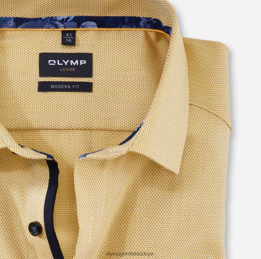 Giyim OLYMP Luxor modern kesim, iş gömleği, global kent, sarı PL4DLH1209 - Görsel 2