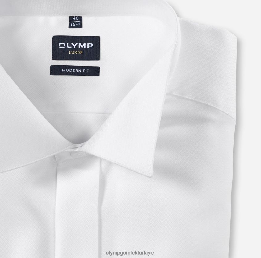 Giyim OLYMP Luxor modern kesim, iş gömleği, kanat, beyaz PL4DLH1028 - Görsel 2
