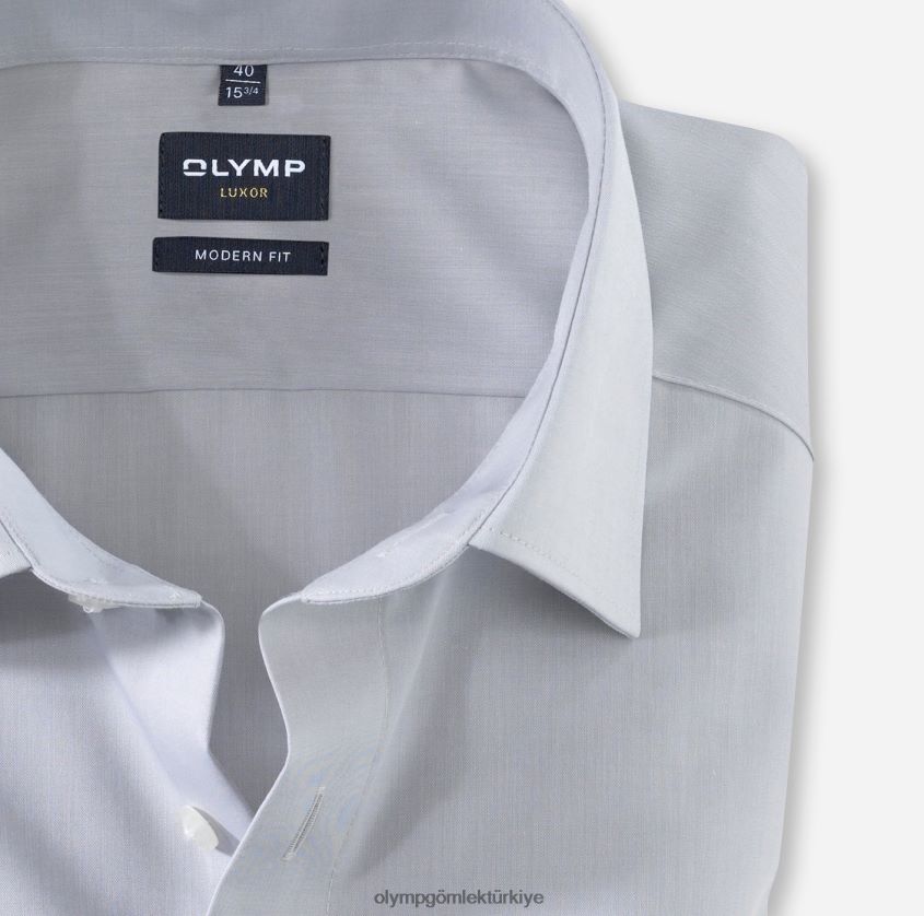 Giyim OLYMP Luxor modern kesim, iş gömleği, yeni kent, gümüş grisi PL4DLH1388 - Görsel 2