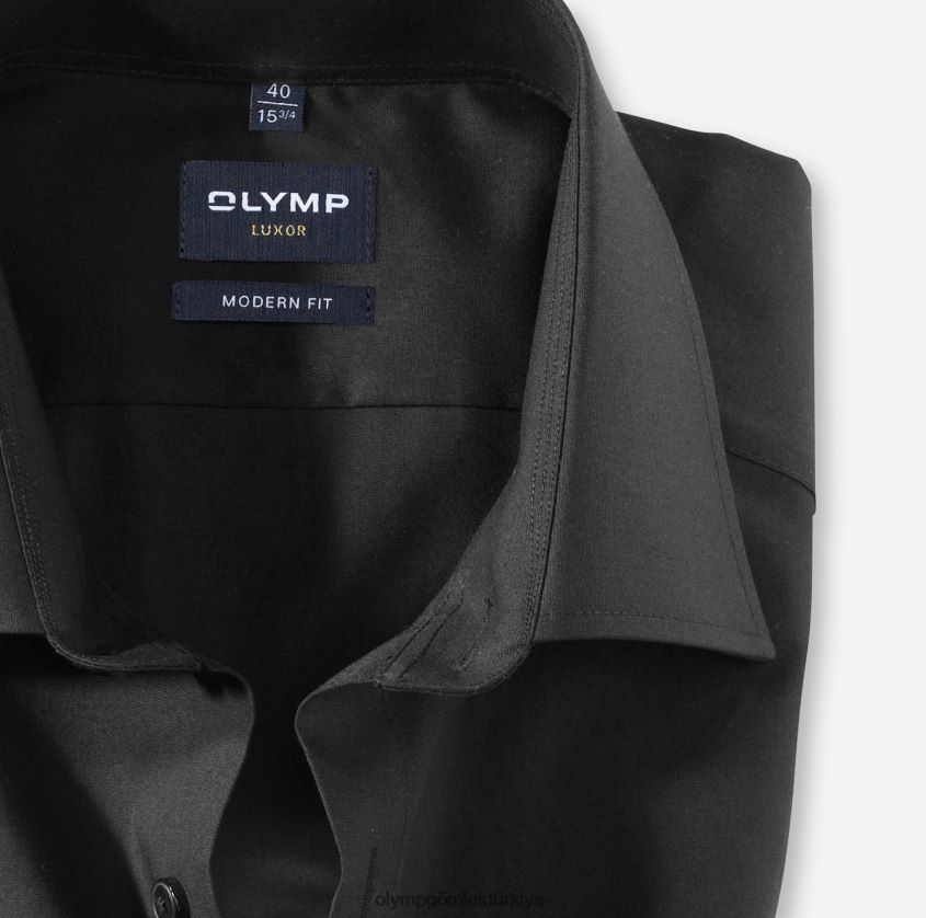 Giyim OLYMP luxor modern kesim, iş gömleği, yeni kent, siyah PL4DLH1395 - Görsel 2