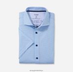 Giyim OLYMP seviye beş 24/7 vücuda oturan, iş gömleği, kent, bleu PL4DLH365