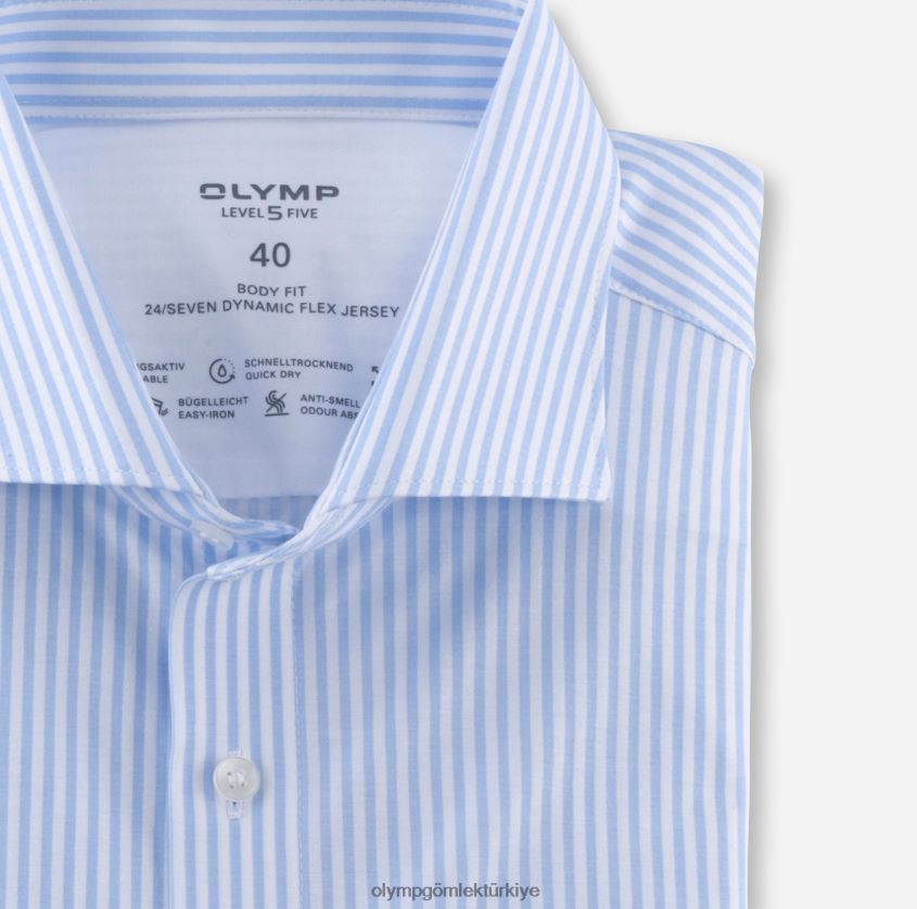 Giyim OLYMP seviye beş 24/7 vücuda oturan, iş gömleği, kent, bleu PL4DLH470 - Görsel 2