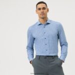 Giyim OLYMP seviye beş 24/7 vücuda oturan, iş gömleği, kent, bleu PL4DLH613