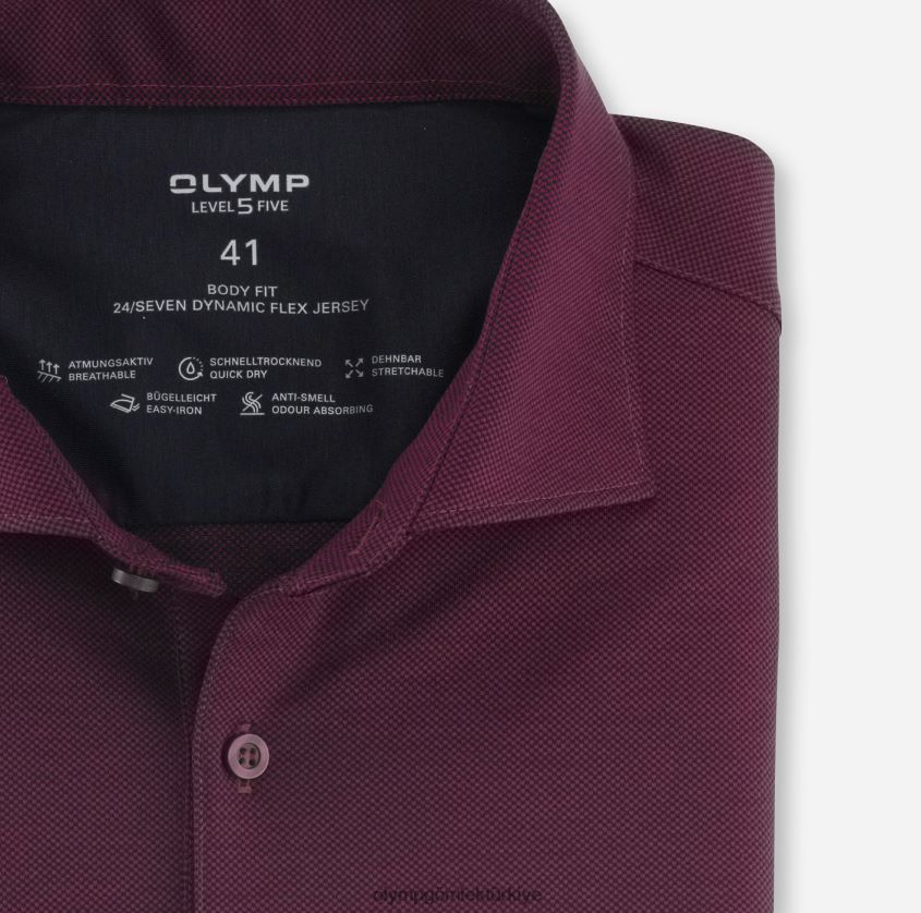 Giyim OLYMP seviye beş 24/7 vücuda oturan, iş gömleği, kent, garnet PL4DLH803 - Görsel 2