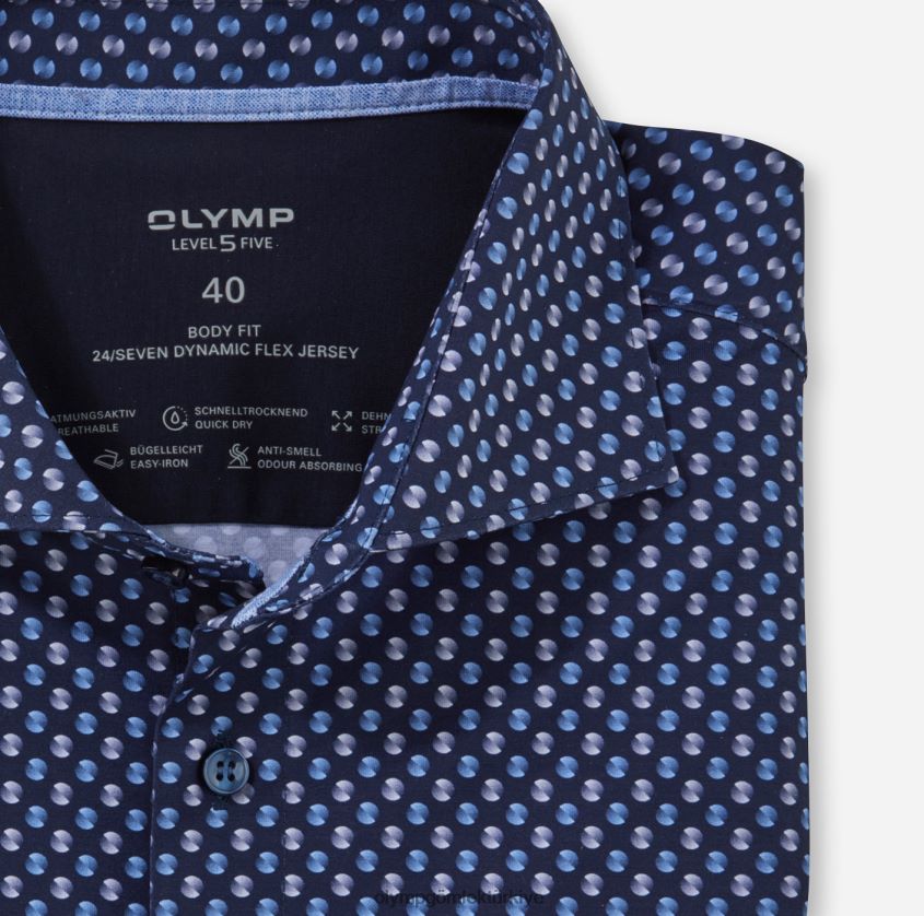 Giyim OLYMP seviye beş 24/7 vücuda oturan, iş gömleği, kent, marine PL4DLH502 - Görsel 2