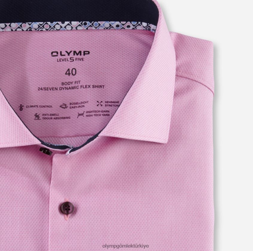 Giyim OLYMP seviye beş 24/7 vücuda oturan, iş gömleği, kent, pembe PL4DLH669 - Görsel 2