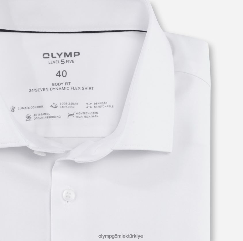 Giyim OLYMP seviye beş 24/7 vücuda oturan, iş gömleği, modern kent, beyaz PL4DLH461 - Görsel 2