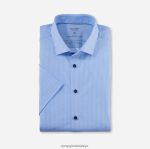 Giyim OLYMP seviye beş 24/7 vücuda oturan, iş gömleği, modern kent, bleu PL4DLH455
