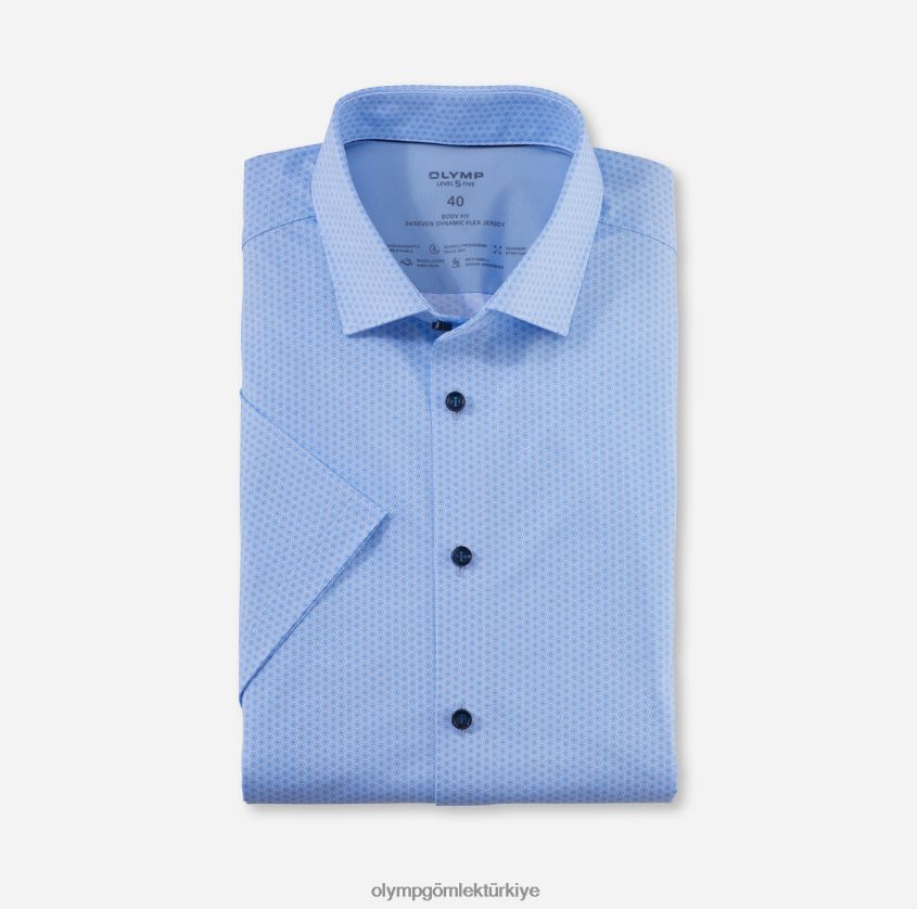 Giyim OLYMP seviye beş 24/7 vücuda oturan, iş gömleği, modern kent, bleu PL4DLH455 - Görsel 1