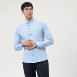 Giyim OLYMP seviye beş 24/7 vücuda oturan, iş gömleği, modern kent, bleu PL4DLH494