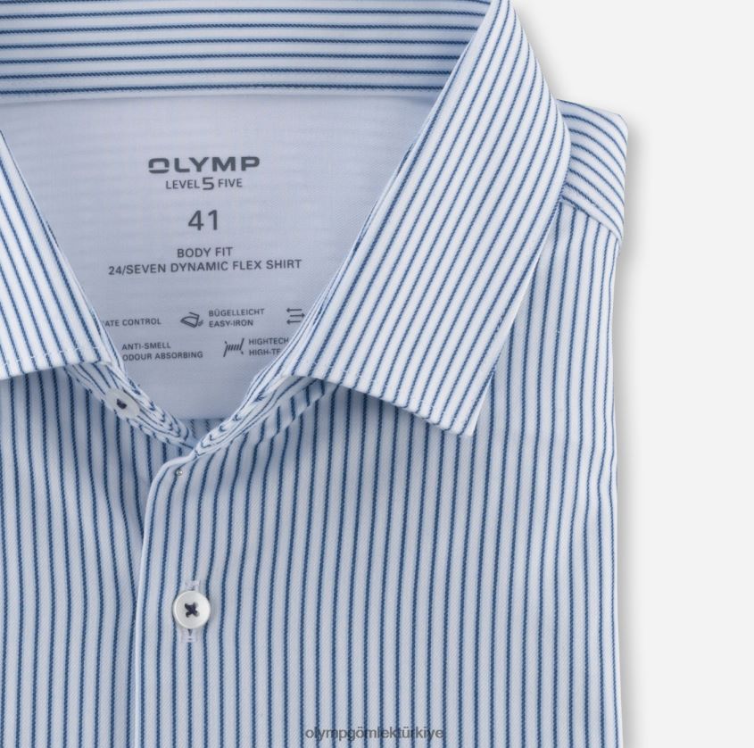 Giyim OLYMP seviye beş 24/7 vücuda oturan, iş gömleği, modern kent, bleu PL4DLH548 - Görsel 2