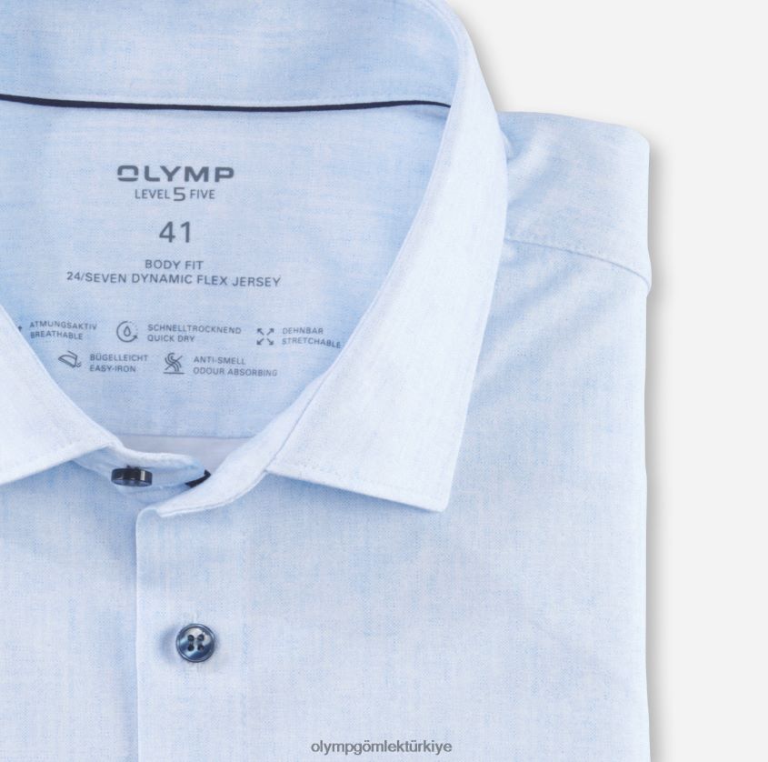 Giyim OLYMP seviye beş 24/7 vücuda oturan, iş gömleği, modern kent, bleu PL4DLH683 - Görsel 2