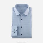 Giyim OLYMP seviye beş 24/7 vücuda oturan, iş gömleği, modern kent, bleu PL4DLH740