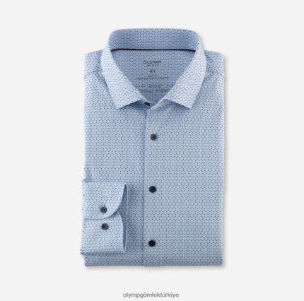 Giyim OLYMP seviye beş 24/7 vücuda oturan, iş gömleği, modern kent, bleu PL4DLH740