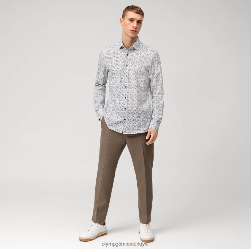 Giyim OLYMP seviye beş 24/7 vücuda oturan, iş gömleği, modern kent, boz kahverengi PL4DLH580 - Görsel 2