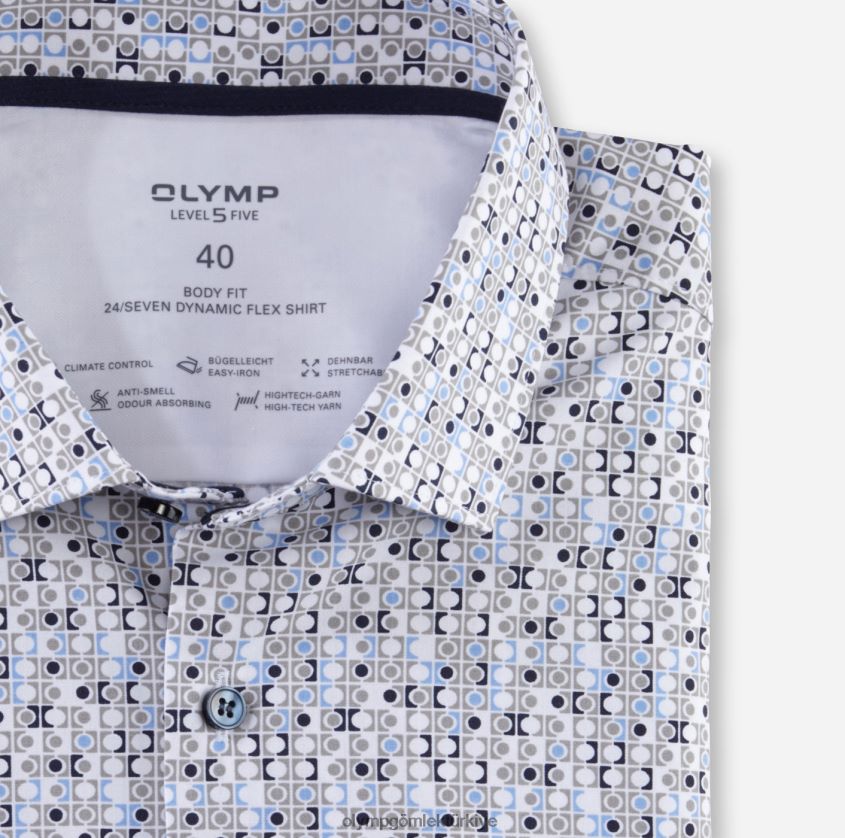 Giyim OLYMP seviye beş 24/7 vücuda oturan, iş gömleği, modern kent, boz kahverengi PL4DLH671 - Görsel 2