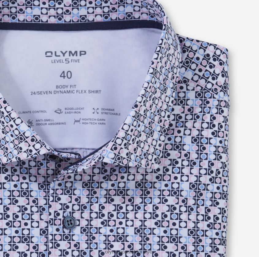 Giyim OLYMP seviye beş 24/7 vücuda oturan, iş gömleği, modern kent, gül PL4DLH561 - Görsel 2