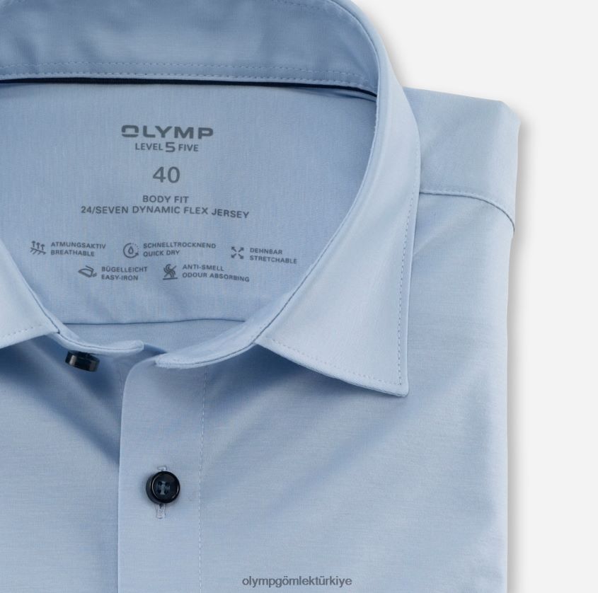 Giyim OLYMP seviye beş 24/7 vücuda oturan, iş gömleği, new york kent, açık mavi PL4DLH383 - Görsel 2
