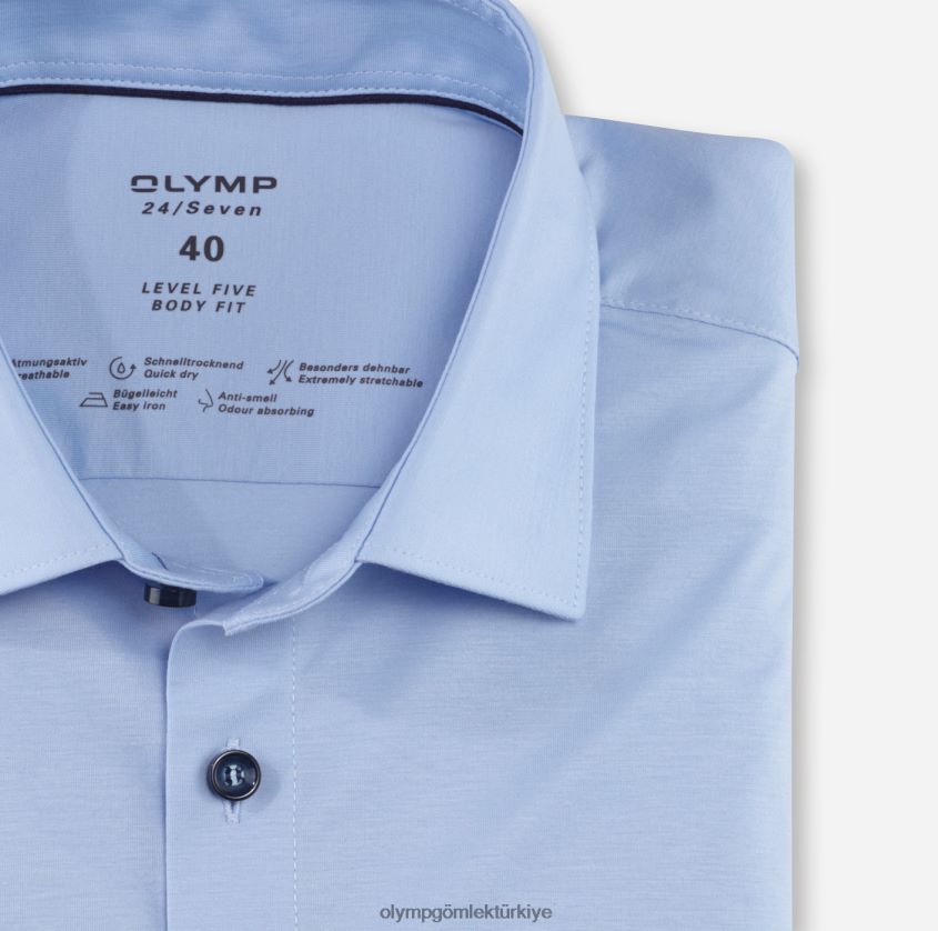 Giyim OLYMP seviye beş 24/7 vücuda oturan, iş gömleği, new york kent, açık mavi PL4DLH418 - Görsel 2