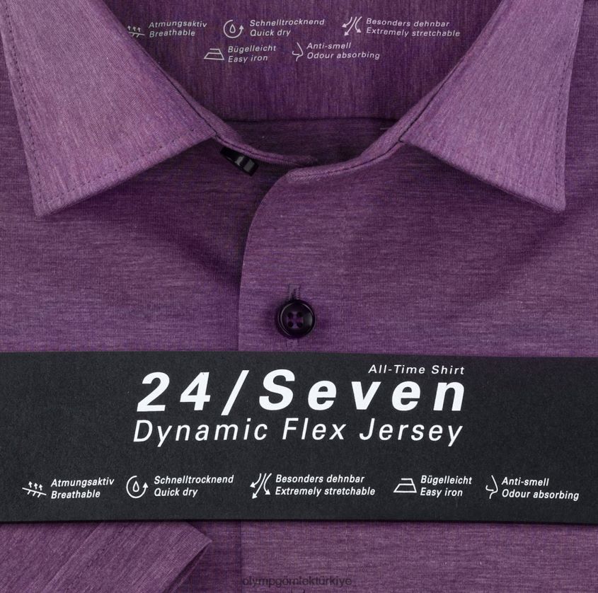 Giyim OLYMP seviye beş 24/7 vücuda oturan, iş gömleği, new york kent, leylak PL4DLH809 - Görsel 2