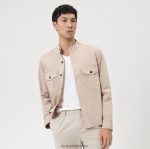 Giyim OLYMP seviye beş smart casual kaban, gündelik gömlek, bej PL4DLH1972