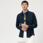 Giyim OLYMP seviye beş smart casual kaban, gündelik gömlek, deniz PL4DLH1957