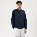 Giyim OLYMP seviye beş smart casual kaban, gündelik gömlek, deniz PL4DLH1962