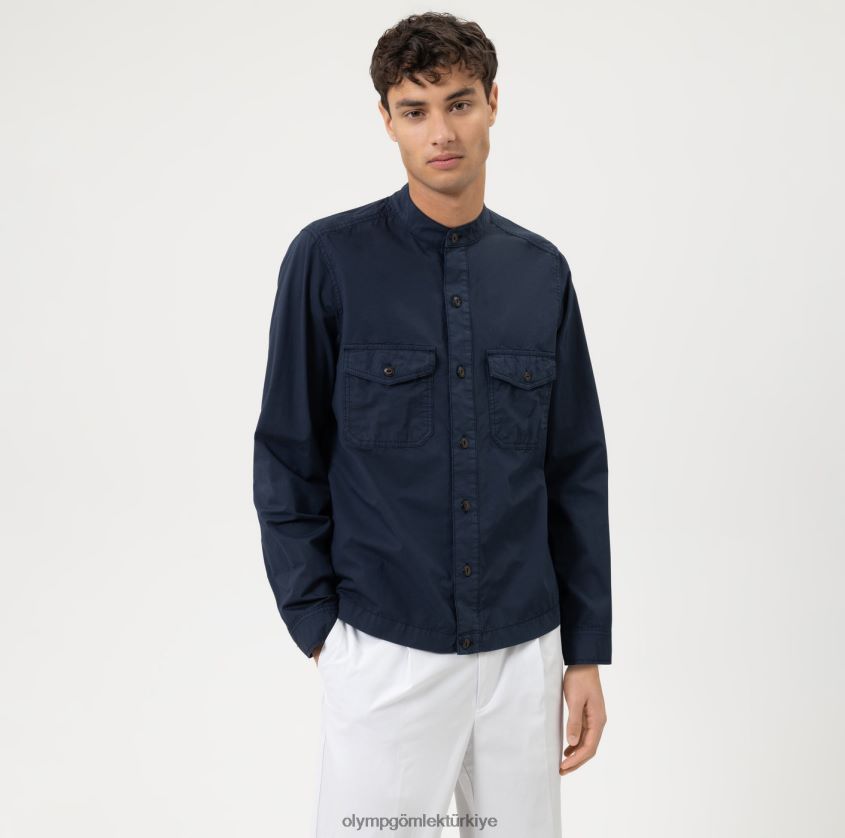 Giyim OLYMP seviye beş smart casual kaban, gündelik gömlek, deniz PL4DLH1962 - Görsel 1
