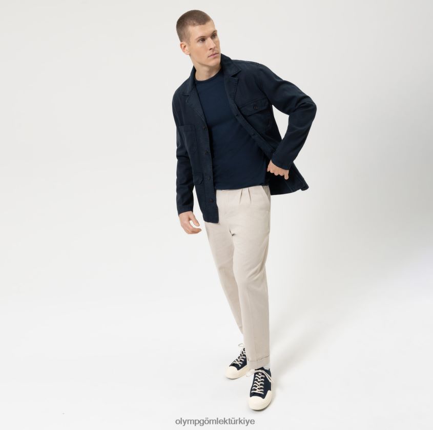 Giyim OLYMP seviye beş smart casual kaban, gündelik gömlek, deniz PL4DLH1971 - Görsel 2