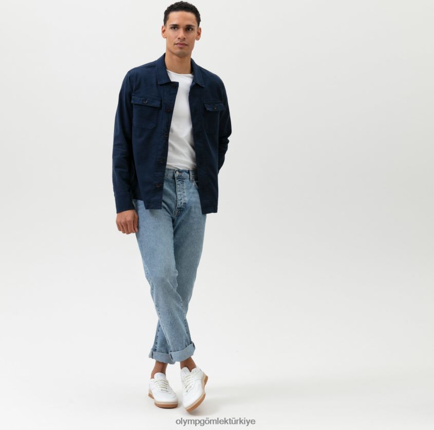 Giyim OLYMP seviye beş smart casual kaban, gündelik gömlek, deniz PL4DLH1980 - Görsel 2