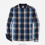 Giyim OLYMP seviye beş smart casual kaban, gündelik gömlek, dik yaka, kahverengi PL4DLH1952