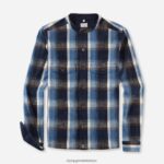Giyim OLYMP seviye beş smart casual kaban, gündelik gömlek, dik yaka, kahverengi PL4DLH1952