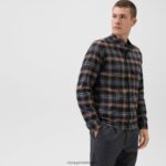 Giyim OLYMP seviye beş smart casual kaban, gündelik gömlek, dik yaka, karamel PL4DLH1960