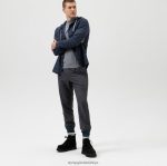Giyim OLYMP seviye beş smart casual kaban, gündelik gömlek, kapüşon, deniz PL4DLH1966 - Görsel 2
