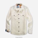 Giyim OLYMP seviye beş smart casual kaban, gündelik gömlek, kent, kirli beyaz PL4DLH1950
