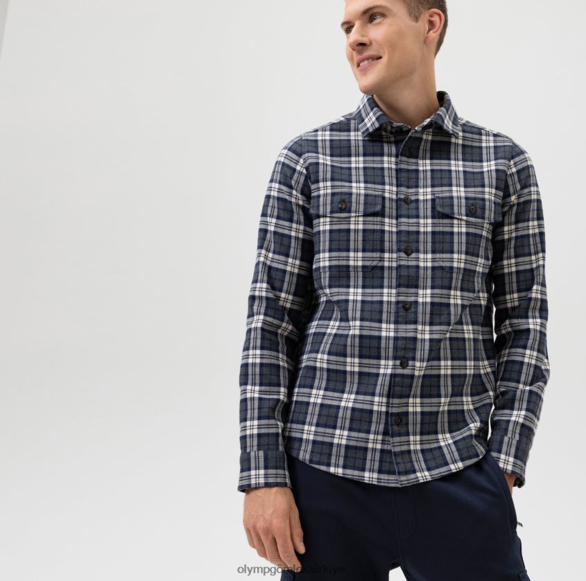 Giyim OLYMP seviye beş smart casual kaban, gündelik gömlek, kent, marine PL4DLH1954 - Görsel 1