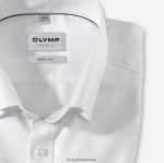 Giyim OLYMP seviye beş vücuda oturan, iş gömleği, düğmeli, beyaz PL4DLH414 - Görsel 2