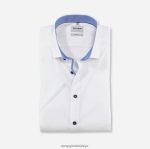 Giyim OLYMP seviye beş vücuda oturan, iş gömleği, modern kent, beyaz PL4DLH407