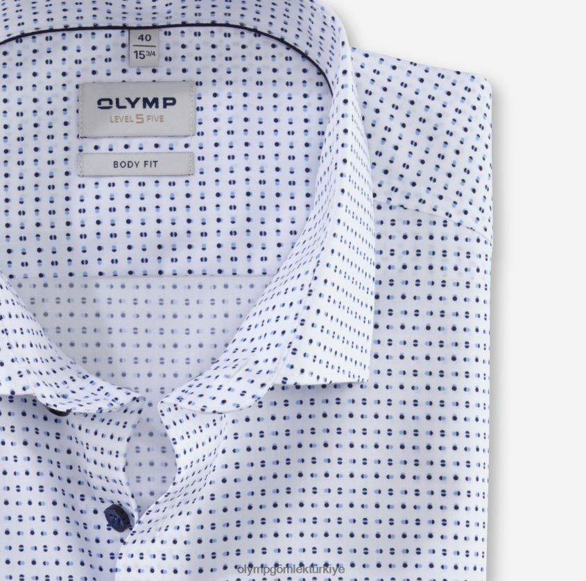 Giyim OLYMP seviye beş vücuda oturan, iş gömleği, modern kent, bleu PL4DLH343 - Görsel 2