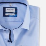 Giyim OLYMP seviye beş vücuda oturan, iş gömleği, modern kent, bleu PL4DLH393 - Görsel 2