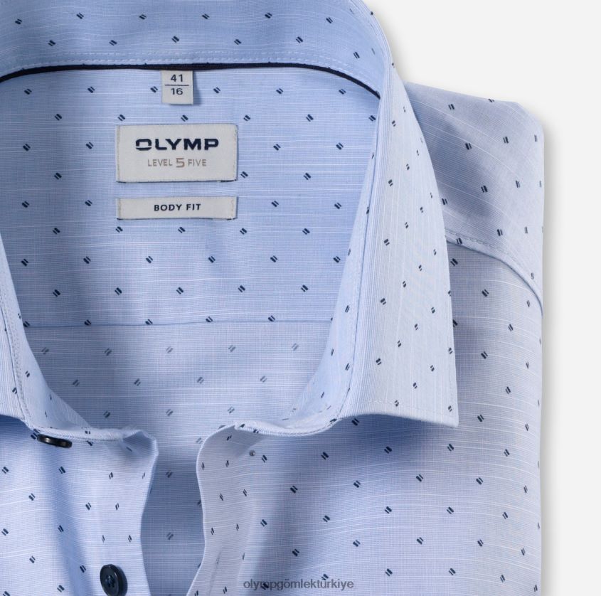 Giyim OLYMP seviye beş vücuda oturan, iş gömleği, modern kent, bleu PL4DLH473 - Görsel 2