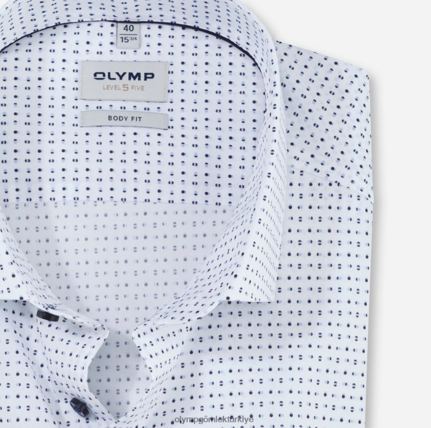 Giyim OLYMP seviye beş vücuda oturan, iş gömleği, modern kent, bleu PL4DLH701 - Görsel 2