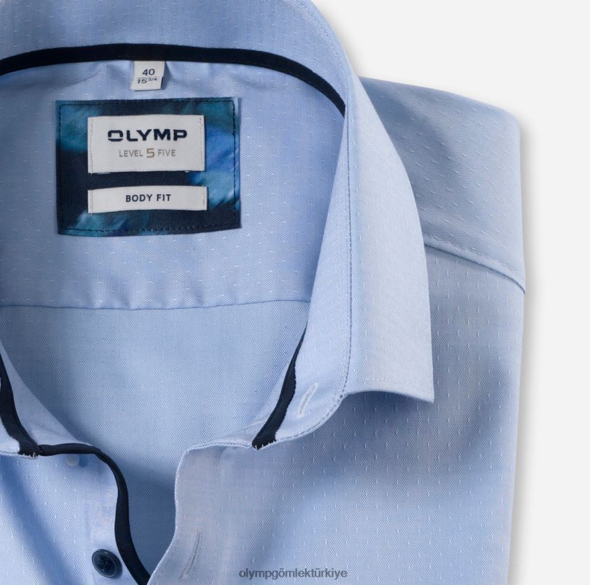 Giyim OLYMP seviye beş vücuda oturan, iş gömleği, modern kent, bleu PL4DLH754 - Görsel 2