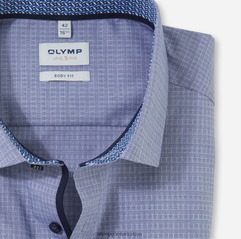 Giyim OLYMP seviye beş vücuda oturan, iş gömleği, modern kent, denizci PL4DLH566 - Görsel 2