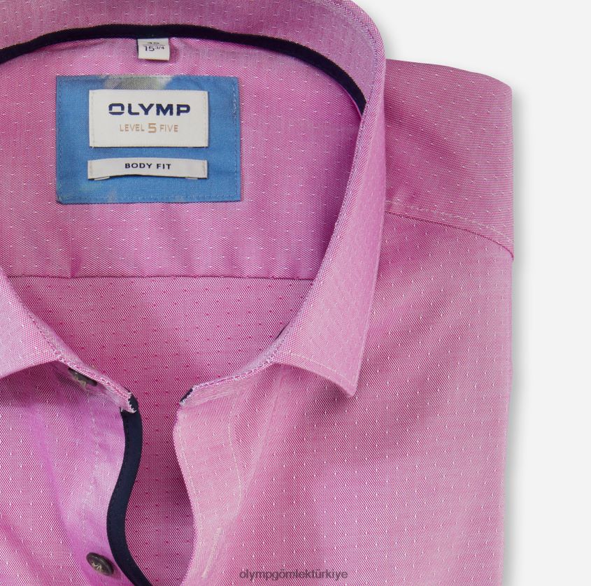 Giyim OLYMP seviye beş vücuda oturan, iş gömleği, modern kent, fuşya PL4DLH368 - Görsel 2